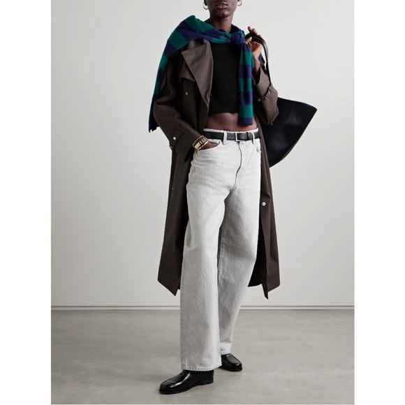 Guest in Residence Featherweight Cropped Cashmere Sweater Tee Black Size Small - Picture 2 of 12